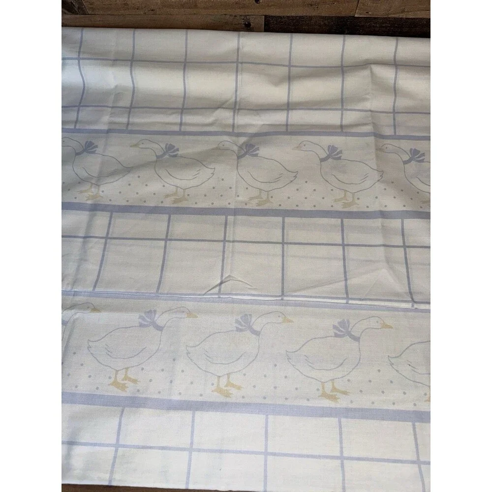 2 Cannon Pillowcase Standard Size Geese Blue White Check Ducks